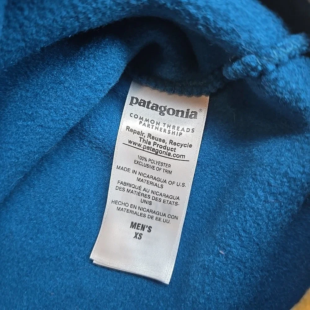 Patagonia Fleece Snap-T Pullover‎ Underwater Blue Men's XS Synchilla USA Jacket